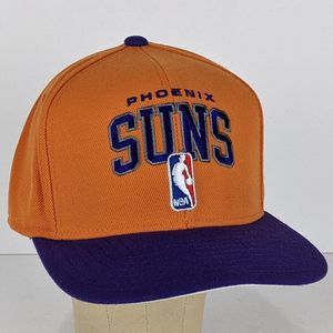 NBA Phoenix Suns Adidas Snapback Hat Official Draft Cap Spellout Orange Purple